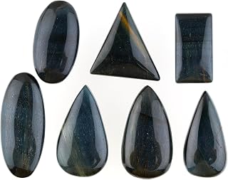 Genuine Blue Tiger Eye Gemstone Cabochon for Jewelry Making 7pc