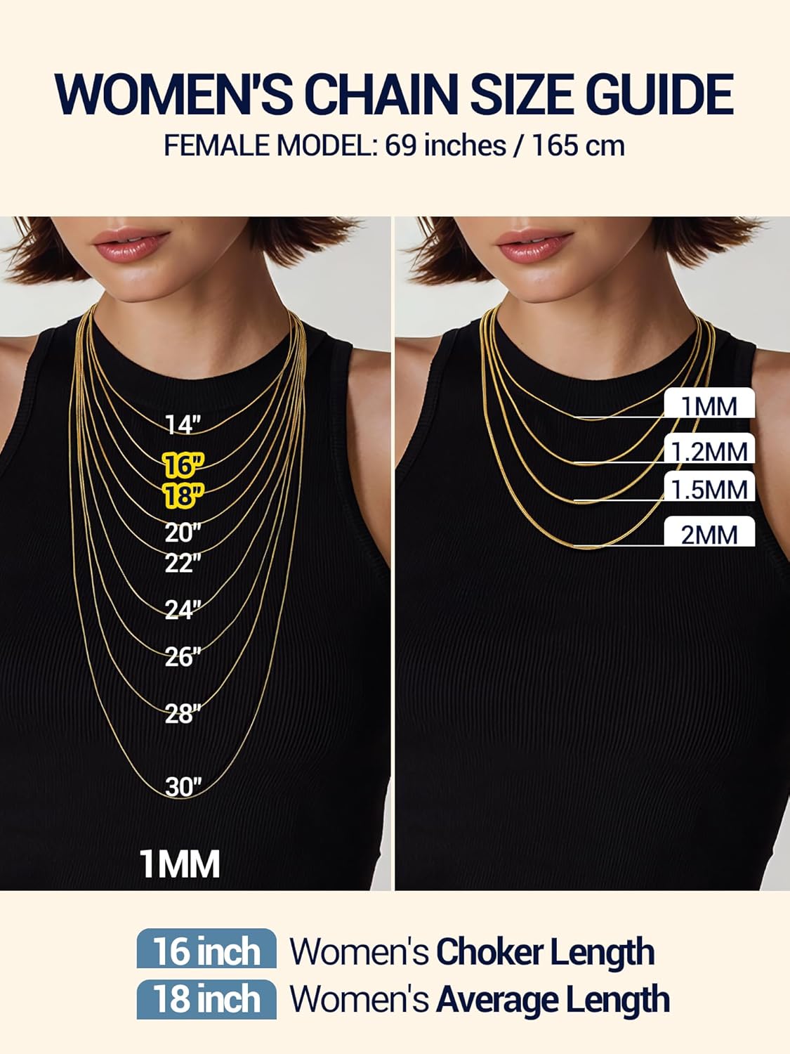 PROSTEEL Round Snake Chain Necklace for Women, 14K Gold/Rose Gold/Silver/Black Chain with Lobster Clasp, 1MM/1.2MM/1.5MM/2MM Womens Gold Necklace Thin Non Tarnish Trendy Jewlry Gifts - Image 6