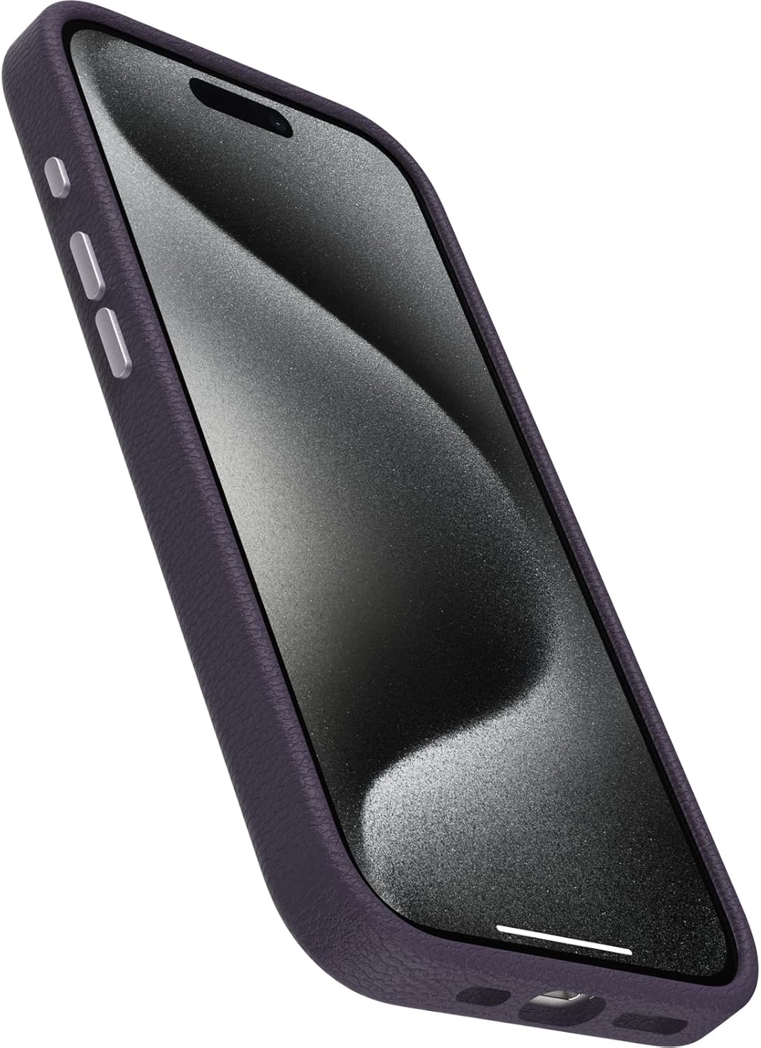 OtterBox iPhone 15 Pro Symmetry Cactus Leather for MagSafe - Plum Luxe (Purple), sustainably sourced, Snaps to MagSafe, Ultra-Sleek, Raised Edges Protect Camera & Screen