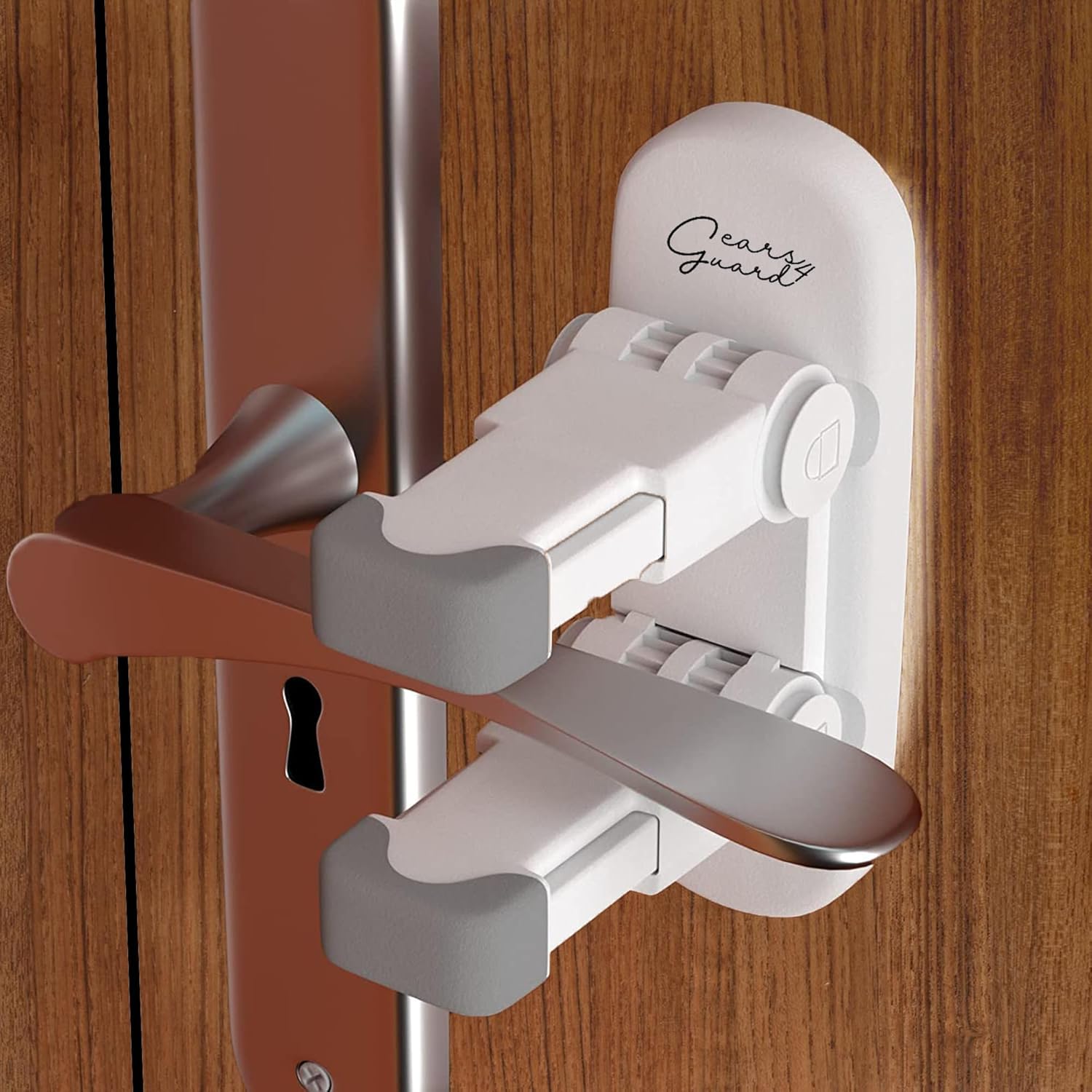 Child Safety Door Lever Lock PortTable 12 Pieces – Heavy‑Duty Baby & Dog Safety, 3M Stick-On No‑Drill Door Handle Lock Prevent Unwanted Door Access