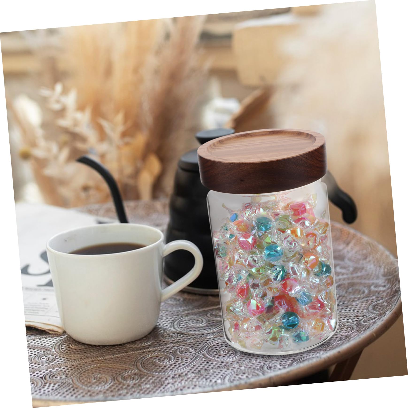 PRETYZOOM 4 Pezzi Barattolo in vetro borosilicato alto vaso alto in vetro borosilicato Contenitori barattoli da tè per tè sfuso barattolo caramelle Trasparente