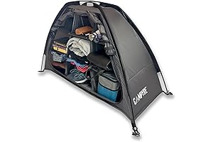Tent & RV Campsite Organizer with Zippered Flap, 9-Shelf Storage