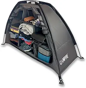 Tent & RV Camping Organizer with Zippered Flap, 9-Shelf Storage. RV Shoe Organizer, Dining Tent Organizer. Organize Any Other Camp Gear/Accessories (Patented - Licensed)