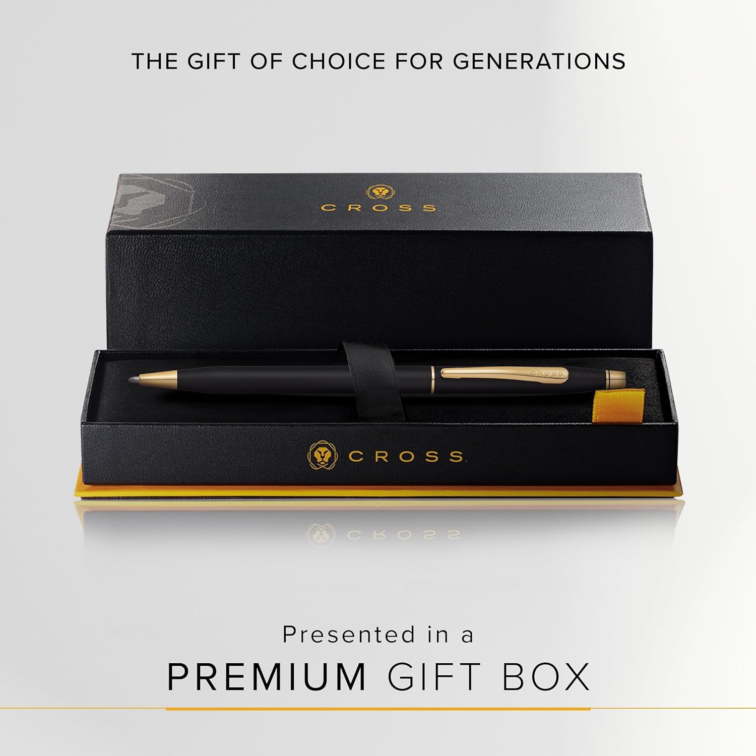Cross Classic Century Classic Black Ballpoint Pen - Refillable Pen for Effortless Writing - Black Ink - Durable Construction - Premier Distinctive Look - Gift-Ready