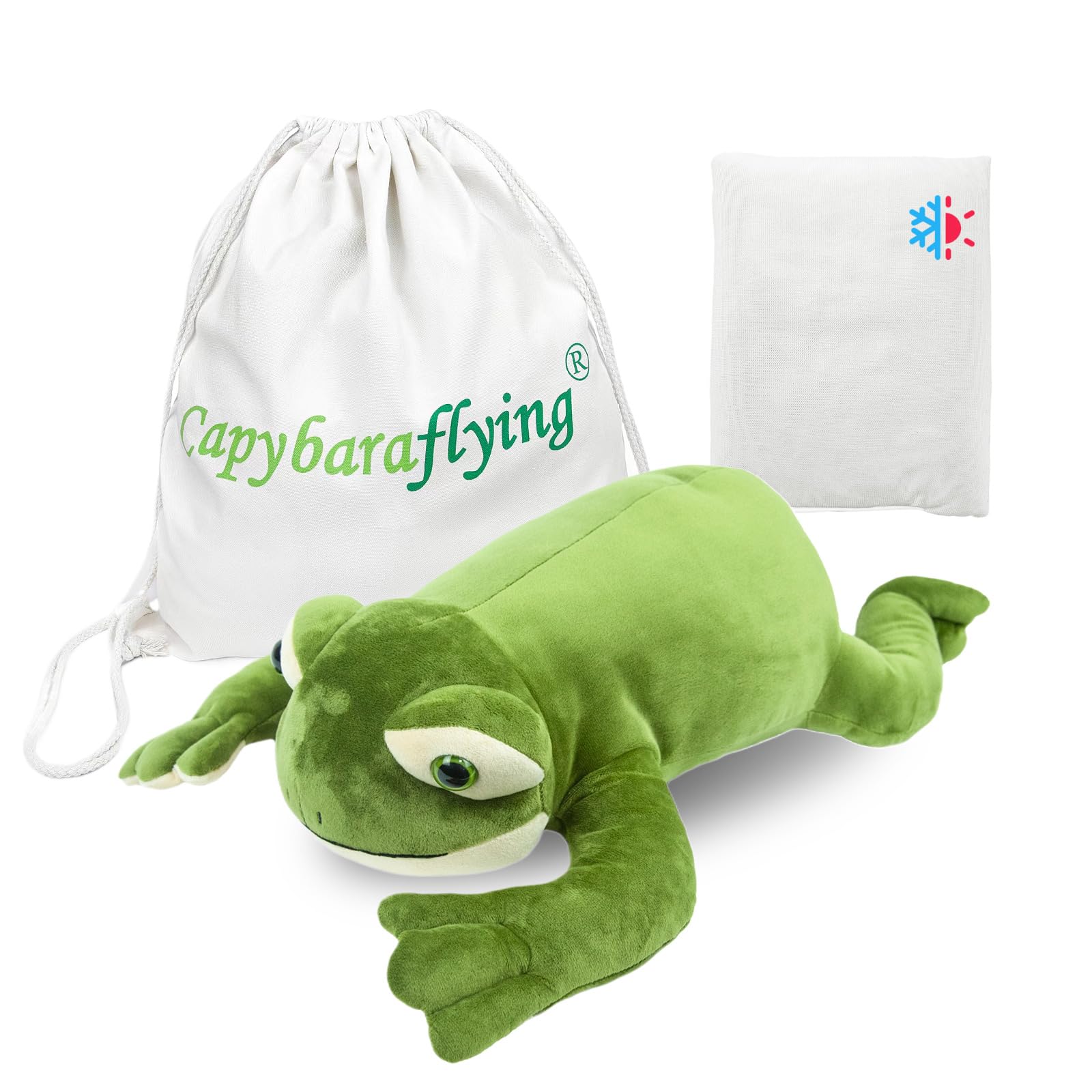 capybaraflying Frog Weighted Plush Pillow, 20" 4 lbs Frog Weighted Stuffed Animals, Cute Animal Plushie Dolls Throw Pillow Birthday Gifts for Kids & Adults