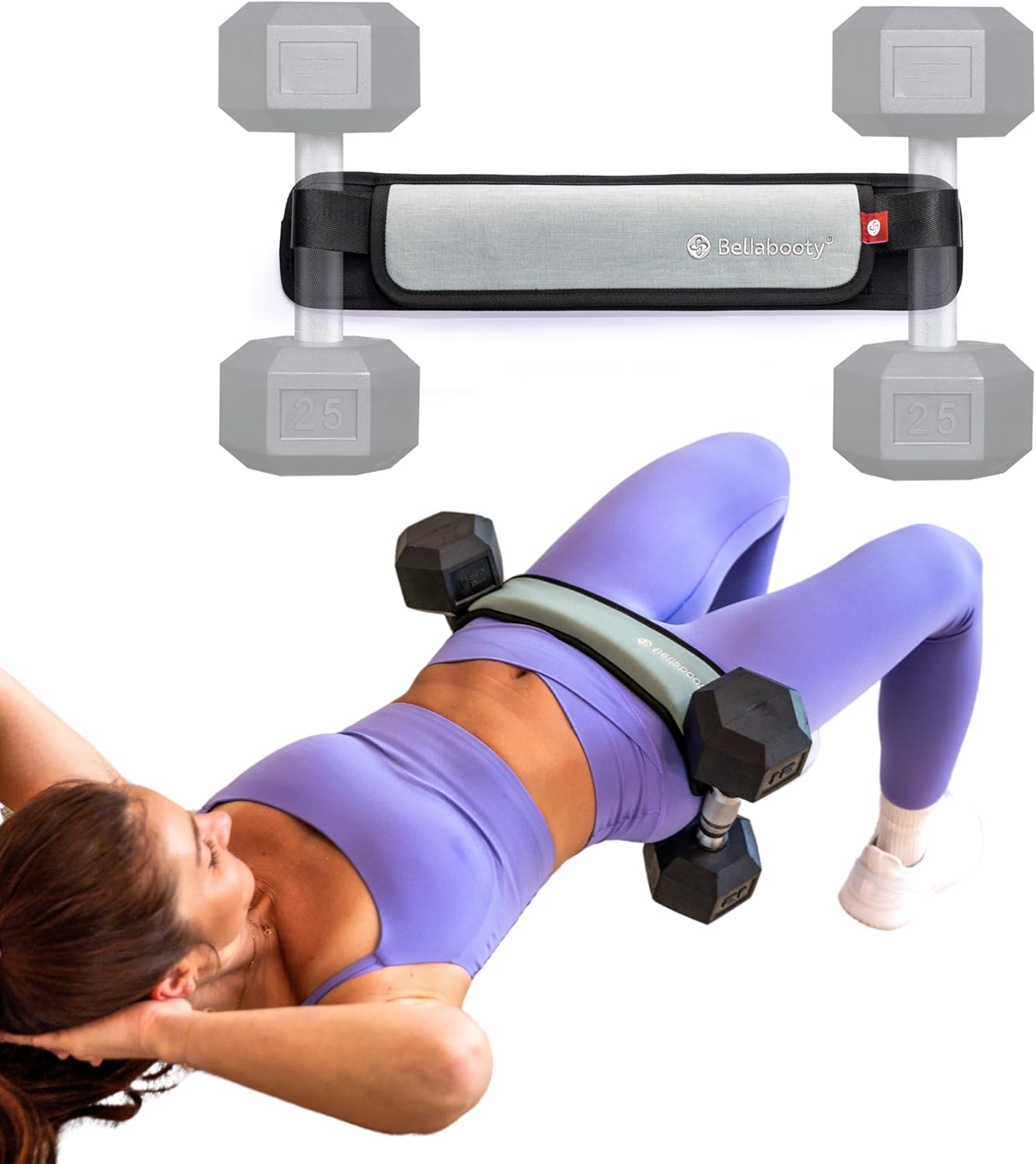 Bellabooty Belt Mini - Bellabooty Exercise Hip Thrust Belt Mini – For Dumbbells, Kettlebells, and Plates – Slip-Resistant Padding for Hip Protection – Perfect for Gym, Home, and On-the-Go Workouts