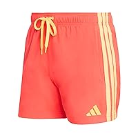 adidas Homme 3 Stripes Swim Shorts 5 inch, Lucid Red