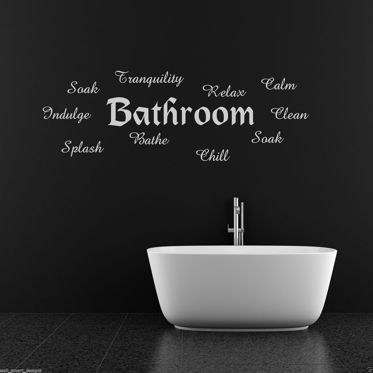 Bathroom Words Wall Art Sticker Bathroom Quote Decal Mural Stencil