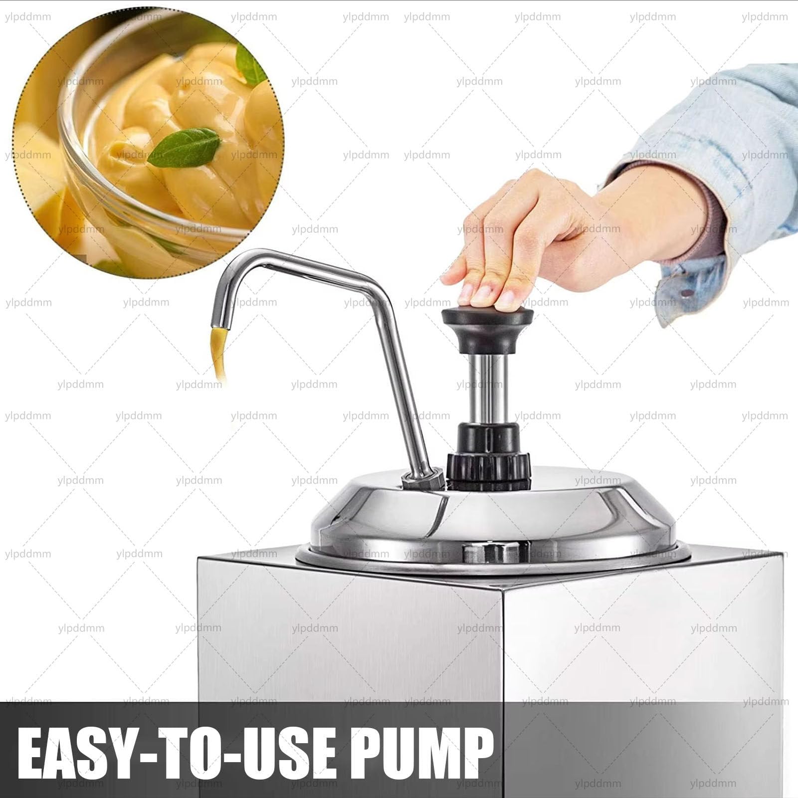 Calentador de salsas, Fudge eléctrico,Dispensador de chocolate con bomba | calentador de queso nacho de 2.5L,Para queso y chocolate,para cafés, snack bar y restaurantes para almacenar salsas