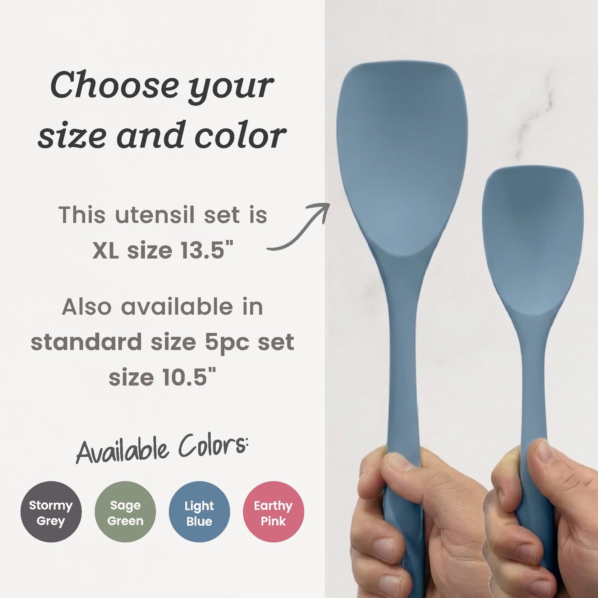 Starpack Like a Boss XL - Juego de utensilios de cocina de silicona (6 piezas, 13.5 pulgadas), certificado LFGB, resistente al calor hasta 315.6 °C, sin BPA, núcleo de acero resistente, apto para