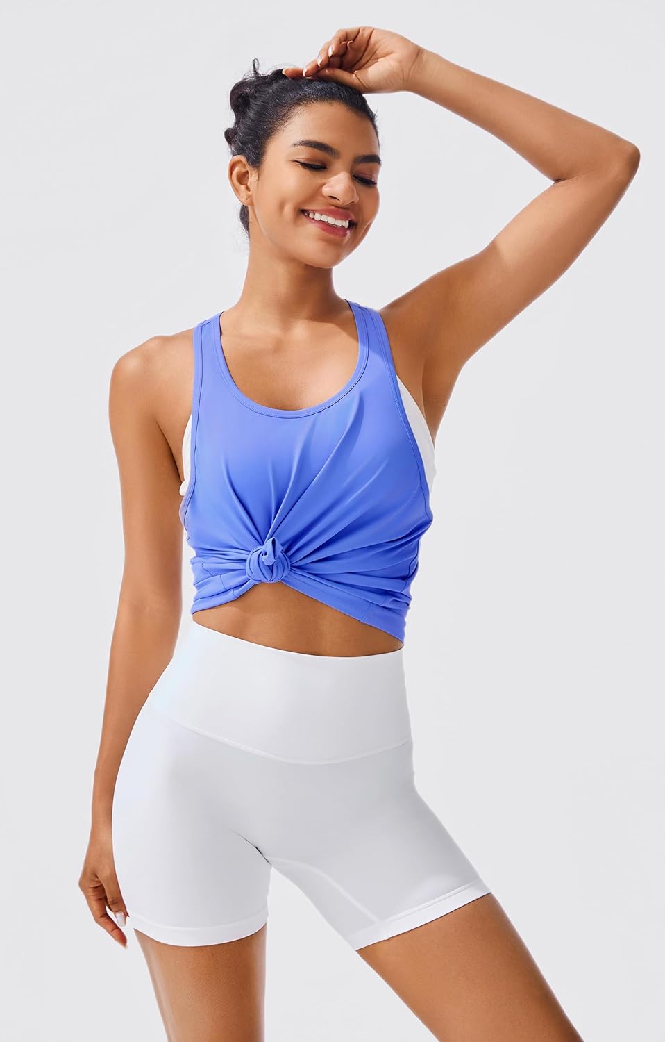 JOYSPELS Ice Silk Workout Tank Tops for Women Quick Dry Sleeveless Loose Fit Narrow Racerback Athletic Running Shirts - Image 5