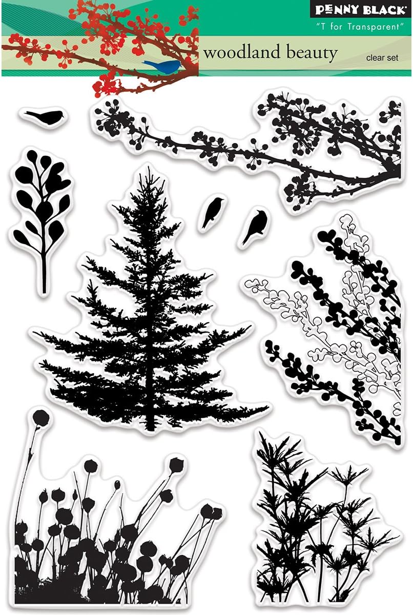 Penny Black 30-379 Clear Set Clear Stamp Set, 30-379,Woodland Beauty