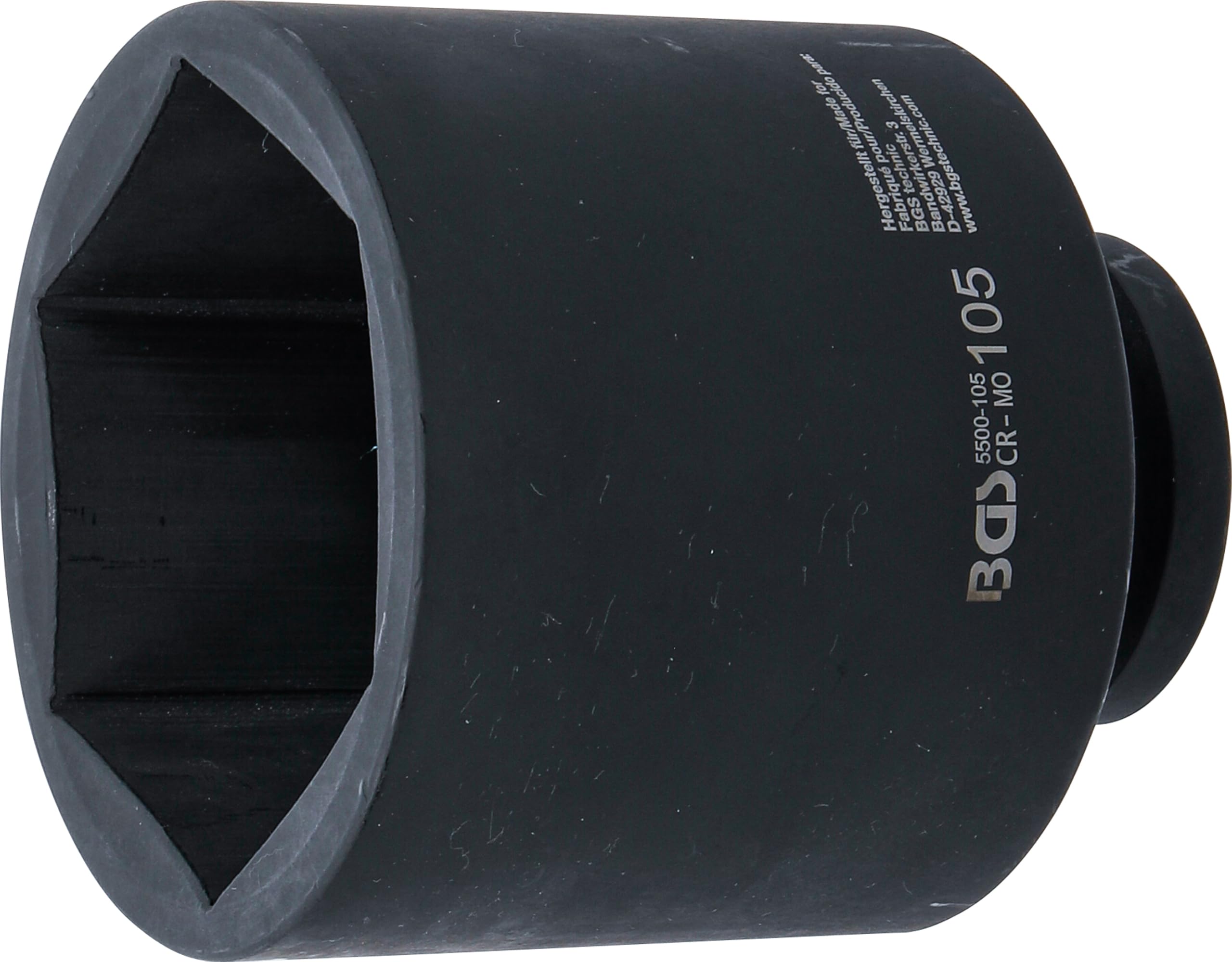 Bgs Phosphated 5500-105 | Impact Socket Hexagon, Deep | 25 Mm (1") Drive | 105 Mm