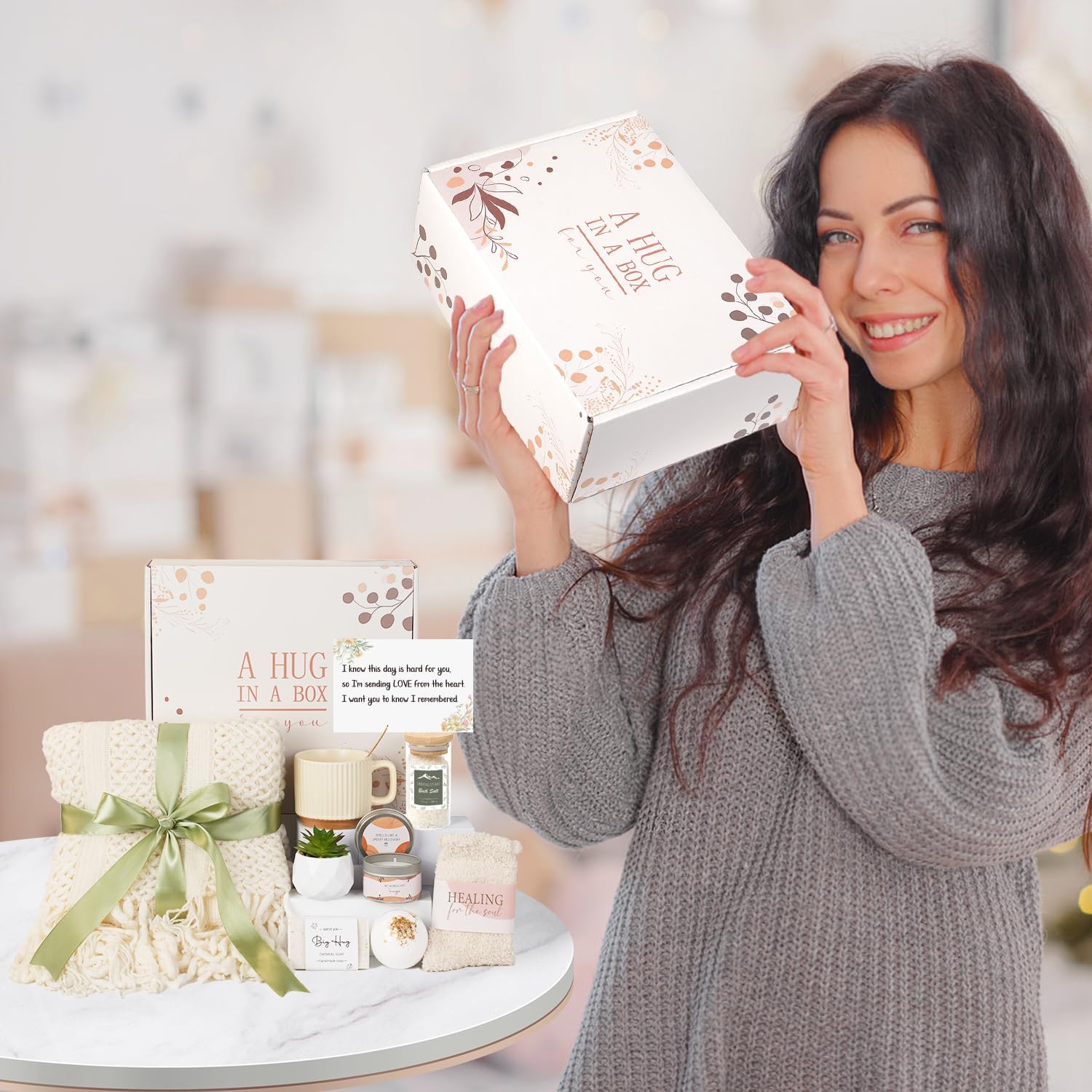 Sympathy Gift Baskets, Condolences Gift Basket for Loss - Bereavement Gift Idea Sympathy Gifts for Loss of Loved One for Grieving Mom Dad Friend Women Husband