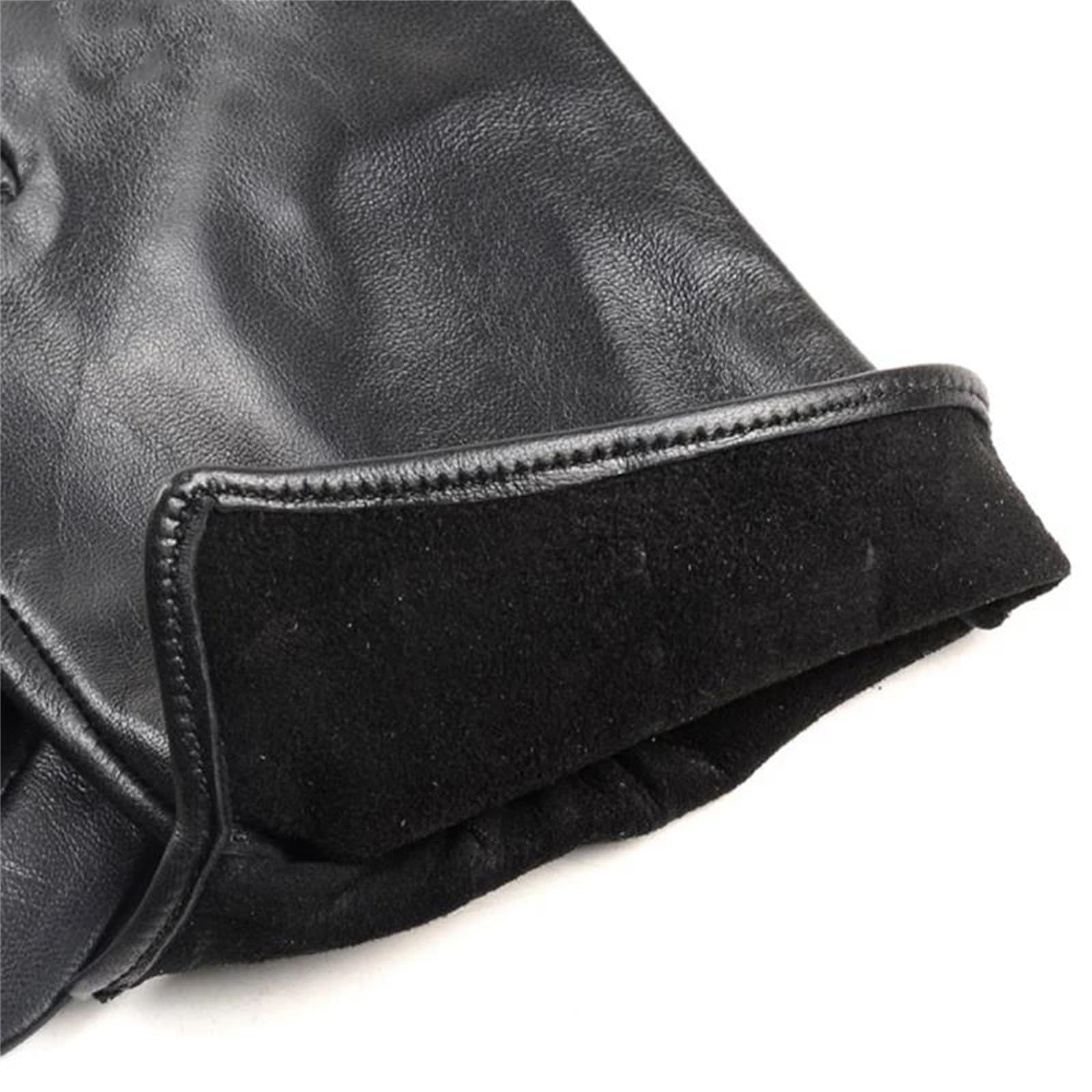 Guantes de piel de oveja auténtica morada para hombre, sin forro, abertura lateral, para pantalla táctil, mensajes de texto, conducción, moda