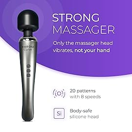 Yarosi Cordless Curve Therapeutic Device - 8 Powerful Speeds and 20 Patterns - for Deep Muscle Aches and Sports Tissue Recovery - Rechargeable - Travel Friendly - Silver