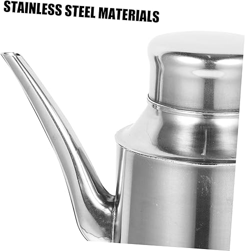 Miniatura 4 de Lata de aceite Contenedor de metal Dispensador de aceite de acero inoxidable Contenedor de grasa Dispensador de salsa de soja de acero inoxidable