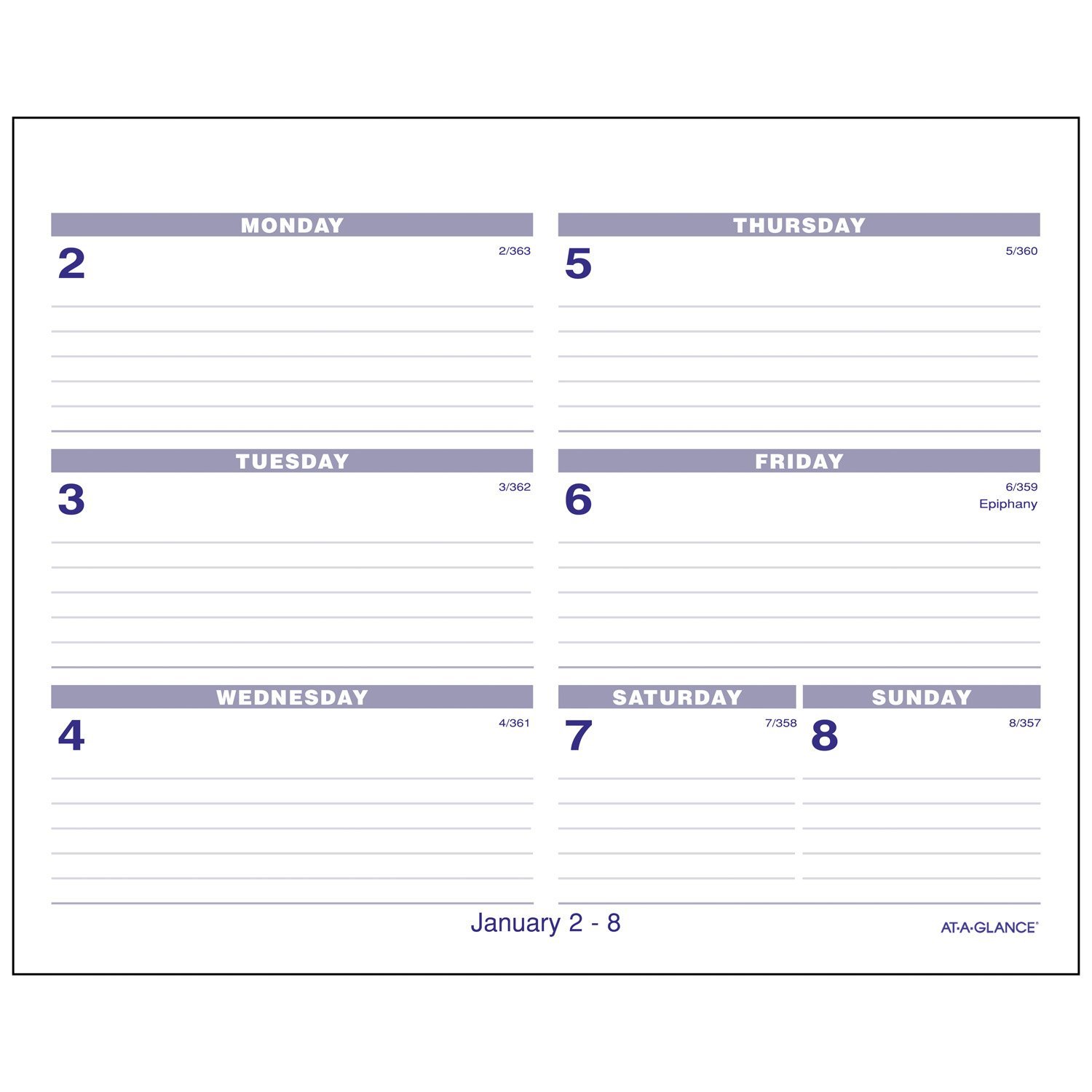 AT-A-GLANCE Schreibtischkalender und -boden, 13,7 x 17,8 cm, Flip-A-Woche, Komplettset 2017 Refill Only blau