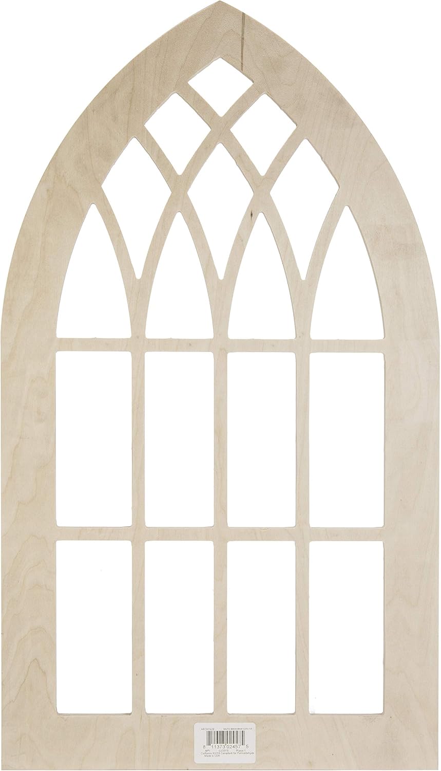 ARCH1628 Baltic Birch Window Arch Plywood, Brown