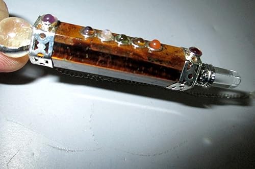 Miniatura 8 de Péndulo de varita de chakra ojo de tigre genuina curación Reiki Chakra equilibrio síno meditación