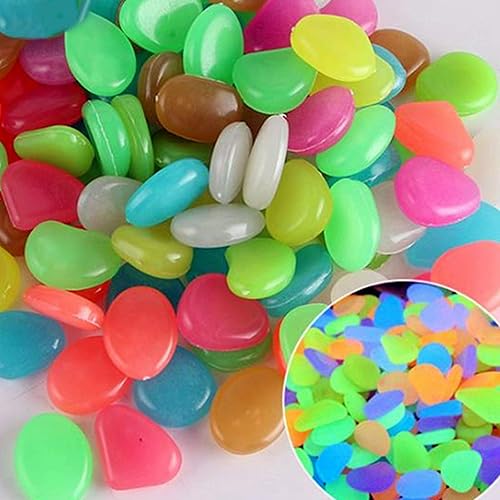 Miniatura 1 de Piedras decorativas que brillan en las rocas oscuras, 150 piezas de piedras luminosas para pasillos, jardines, entradas o plantas de interior, rocas