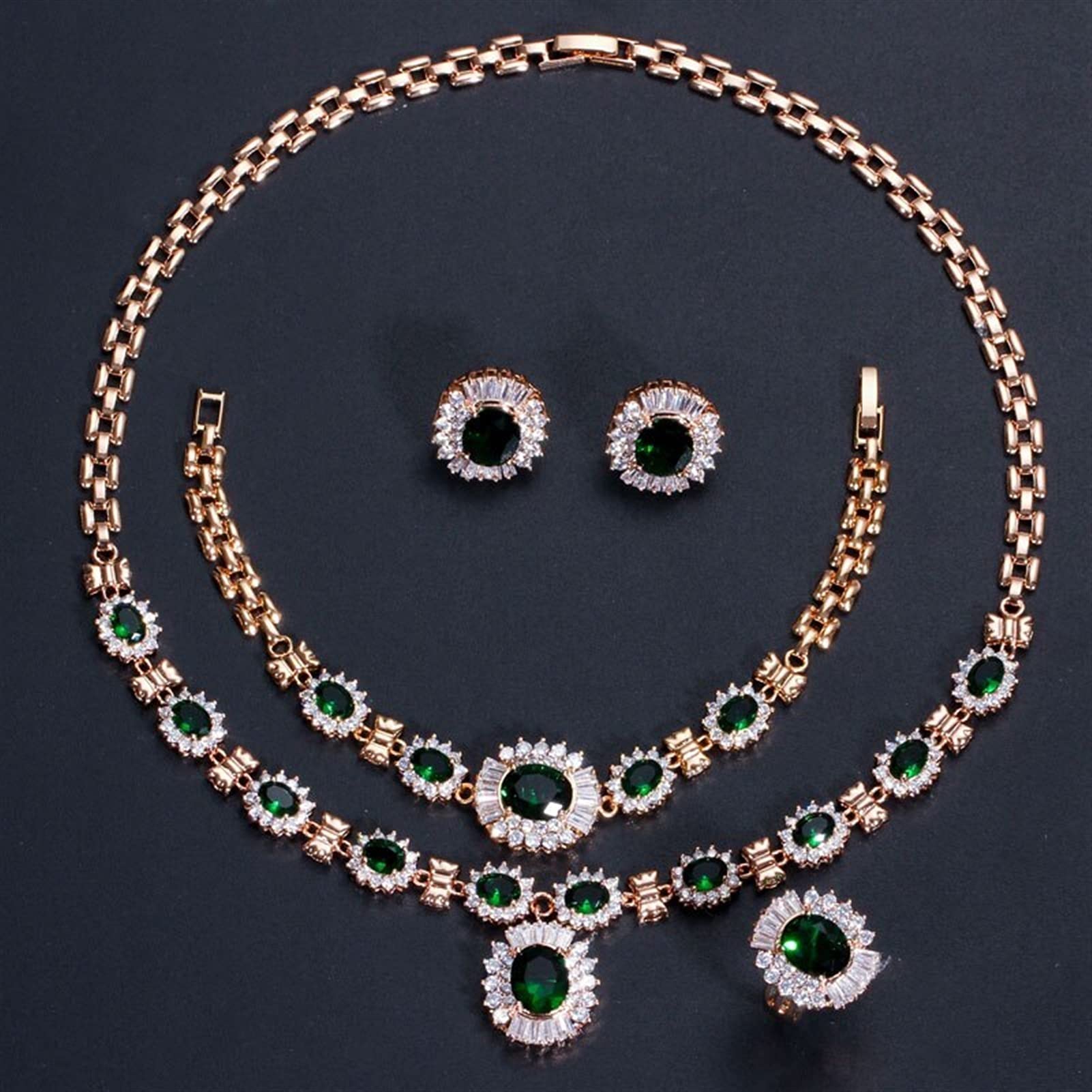 Conjunto de joyería nupcial de piedra cúbica el regalo de bodas inolvidable 5