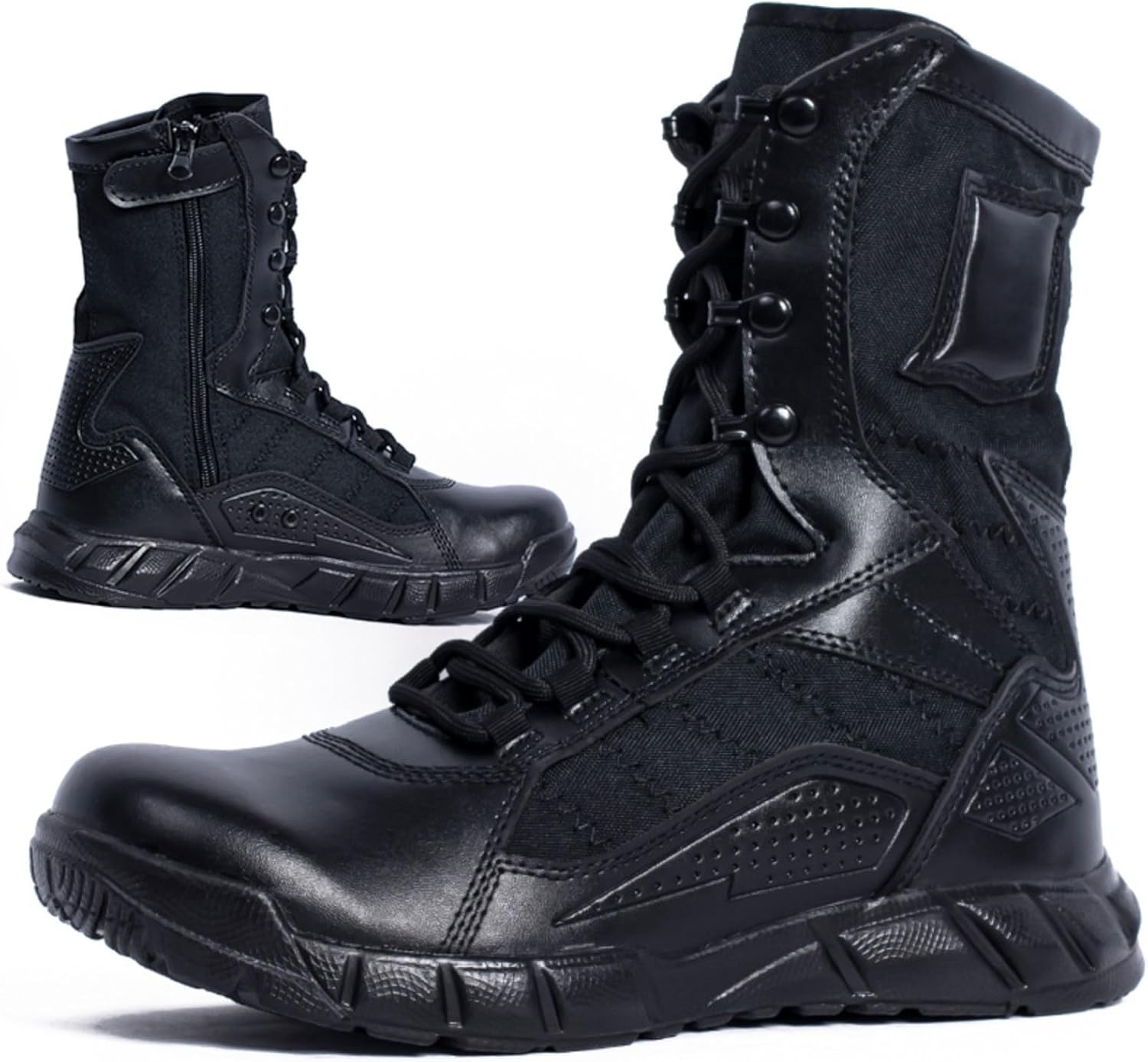 Men's High-Top Outdoor Training Boots - Lightweight Breathable Hiking Shoes with Thick Non-Slip Sole for Desert Terrain and Trail Walking