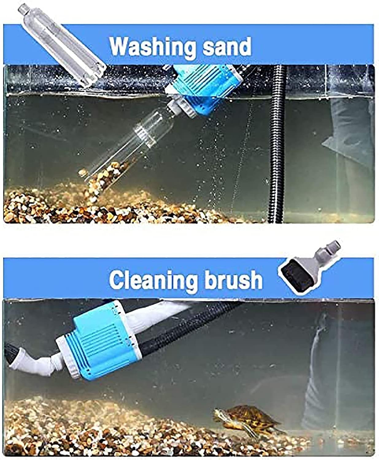 Aquarium Electric Gravel Cleaner, 220V/28W Automatic Removable Vacuum Water Changer, Sand Gravel Washing Device Pump Filter, Apply to Fish Tank Cleaning,for Aquarium Water Filter