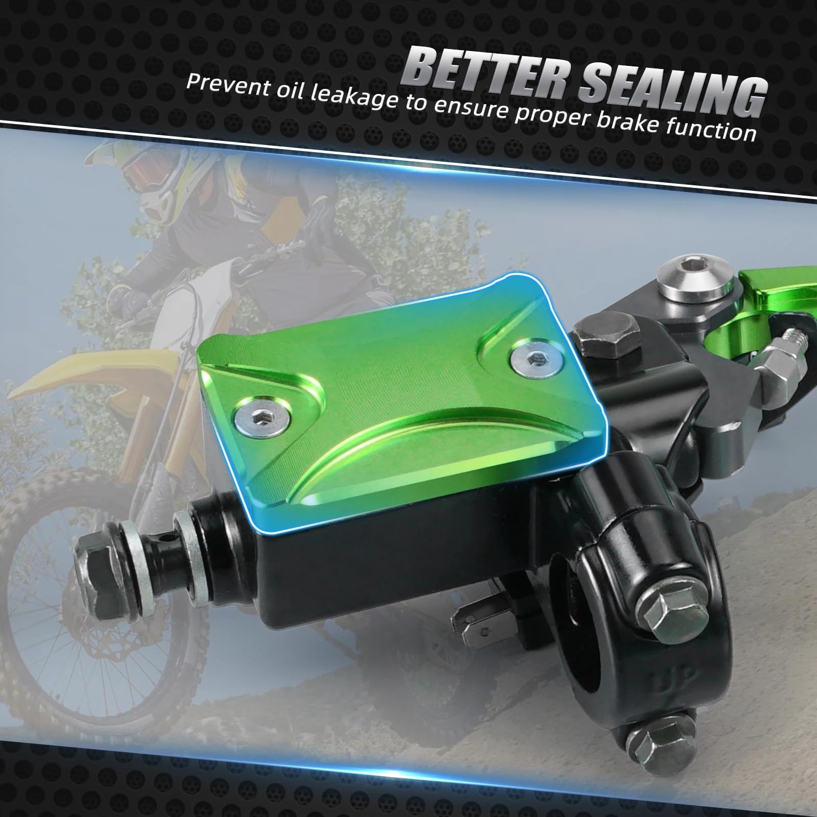 Zestaw linki sprzęgła motocykl Pasuje do Kawasaki KX125 KX250 KX250F KX450F KX 65 85 KLX125 KLX250 KLX450R 7/8 "hamulec hydrauliczny i zestaw dźwigni sprzęgła kablowego montaż(Green)