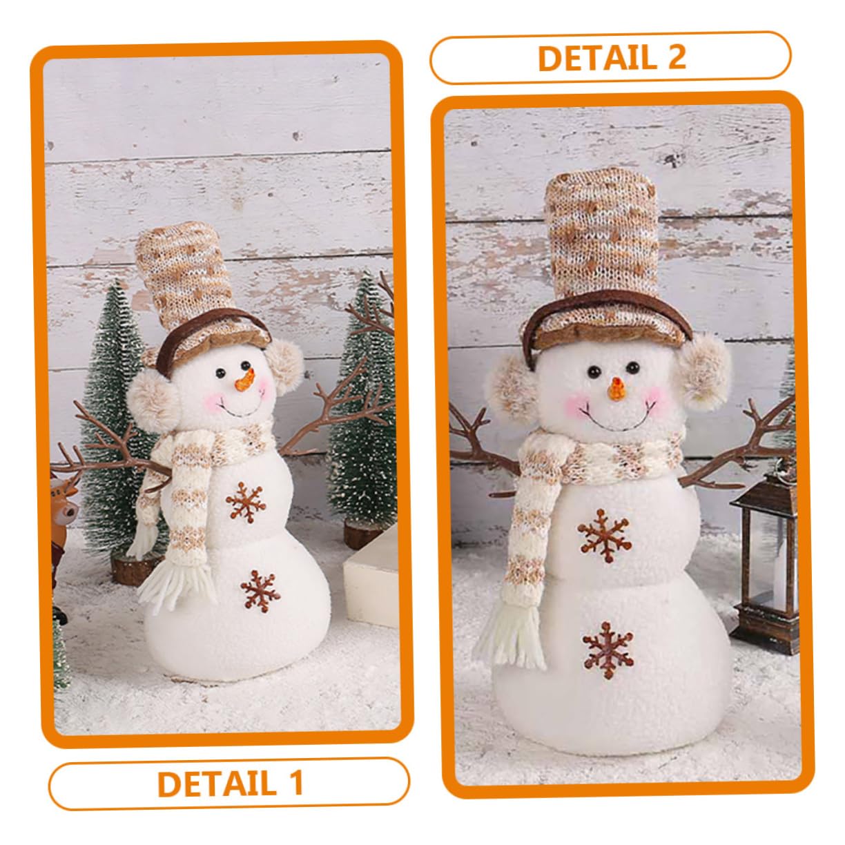 Didiseaon 2 Pezzi Bambola Pupazzo di Neve con Cappello Natalizio Albero Natale Christmas Tree Mini Albero di Natale da Tavolo la Finestra di aggrappa Decorazione Natalizia
