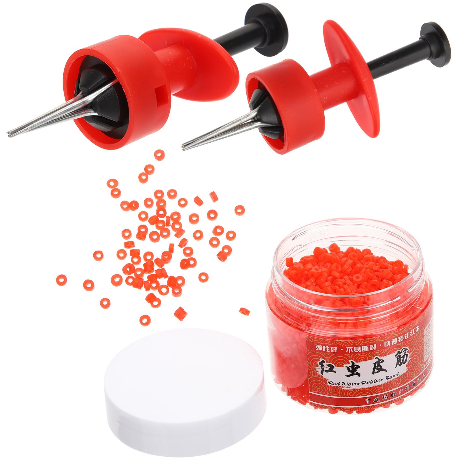 2Pcs Bait Clips Fishing Lures Baits Clip Portable Bloodworm Clips Fishing Bait Rubber Bands Fishing Tackle Accessories