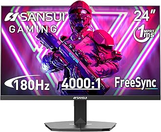 24 Inch Gaming Monitor 200Hz 180Hz 1Ms FreeSync HDR 110% sRGB FHD 1080P Computer Monitor HDMI DP Ports Eye Care Frameless VESA Mount Cable Management (ES-G24F4L HDMI Cable Included)