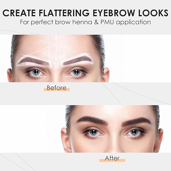 White Brow Mapping String - 30M Pre-inked Eyebrow Mapping String Thread for Henna Tinting and Permanent Makeup, Essential Brow Microblading Supplies