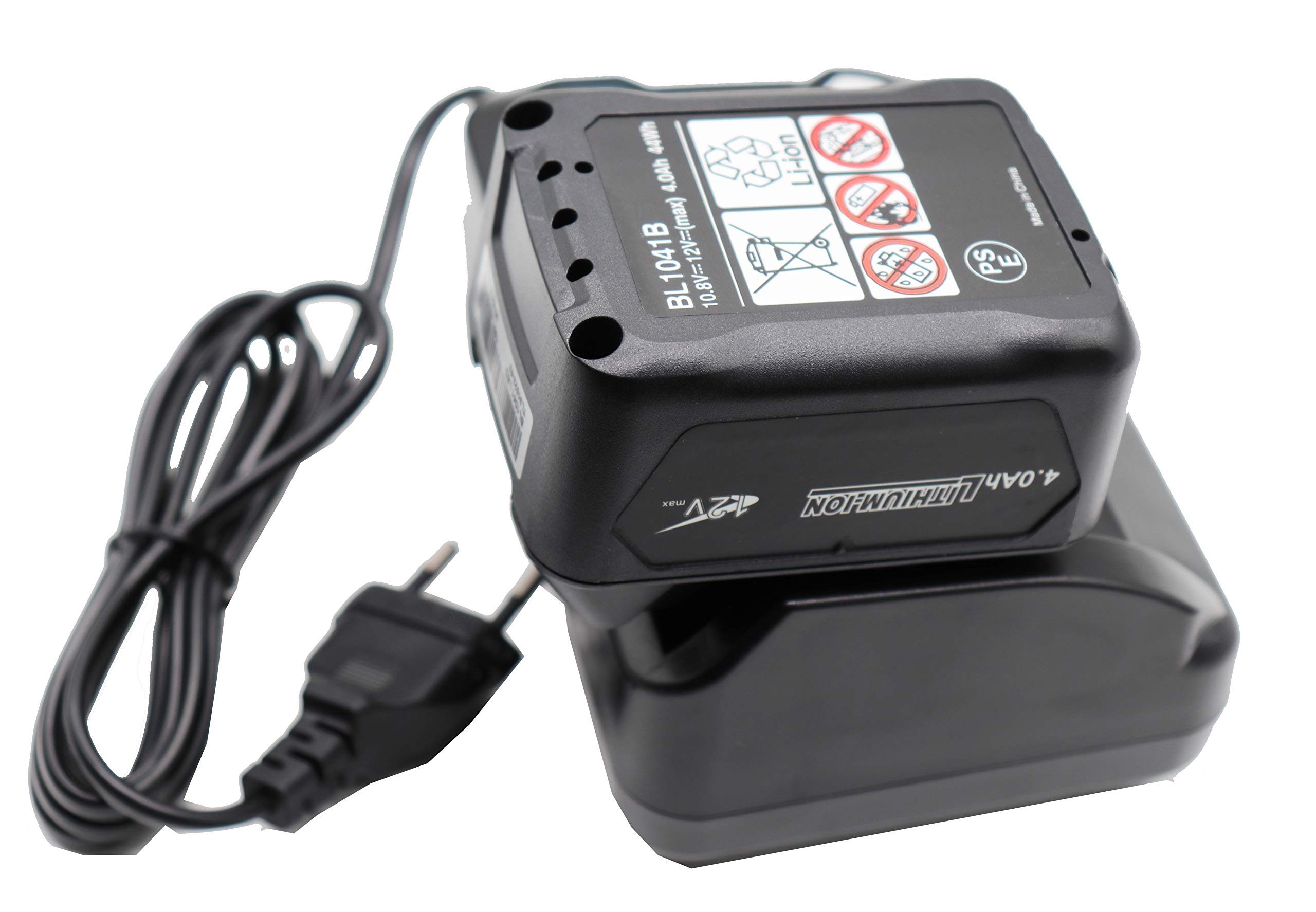 Cargador DC10WD DC10SB DC10WC, Compatible con Makita 12V/10.8V Cargador BL1015 BL1016 BL1021B 197396-9 BL1041B 197406-2 Batería