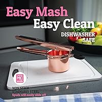 Vista 4 de PriorityChef - Prensa de papas grande de 15 onzas, de acero inoxidable resistente, herramienta de cocina, prensa y triturado para un puré de papas