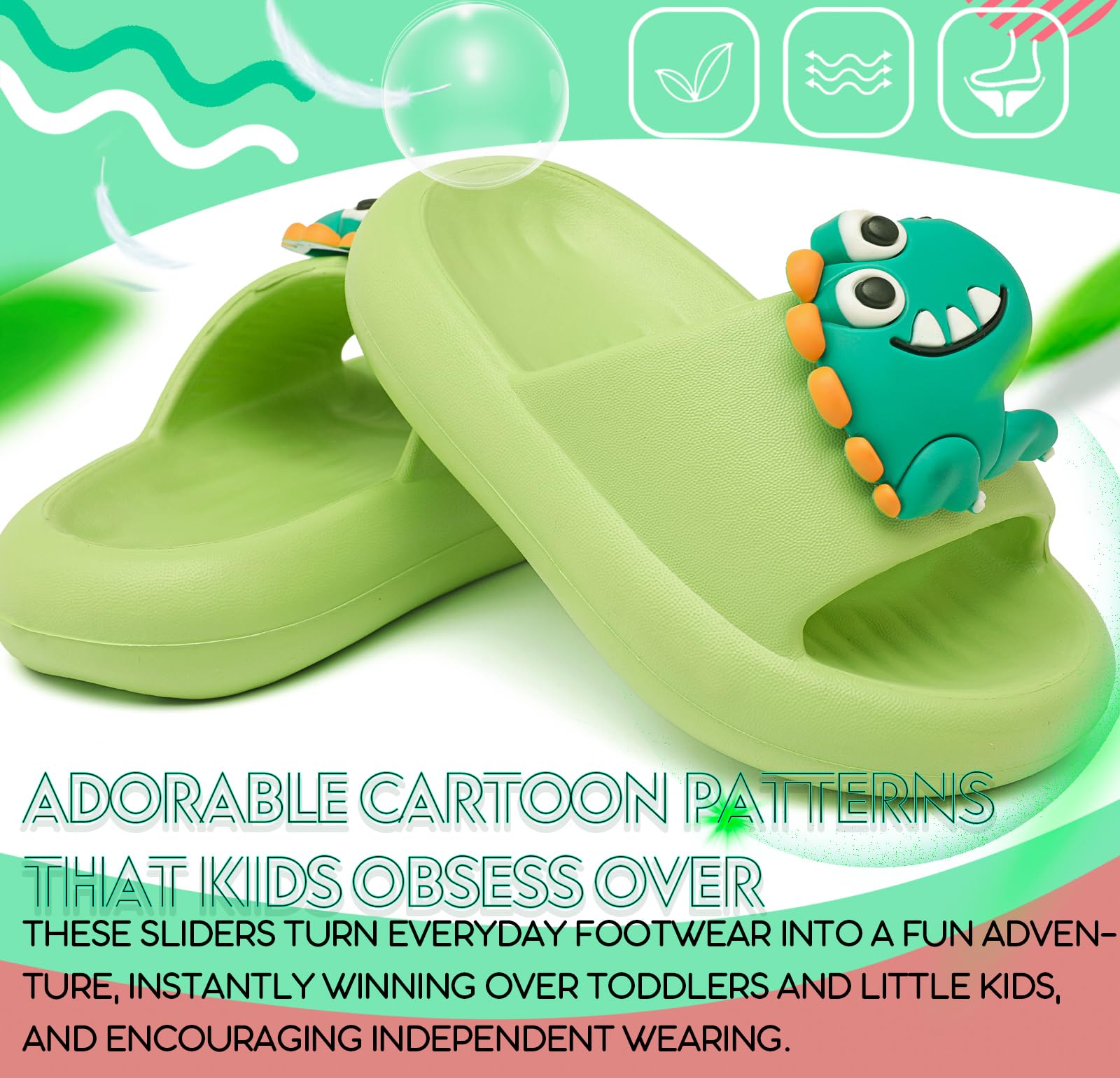 Chanclas de Baño Antideslizantes para Niños y Niñas - Ultraligeras <150g (Tallas 22/23 EU) - 20-36 EU, Sandalias Zapatillas EVA para Baño, Playa, Piscina, Jardín Interior y Exterior — view 7