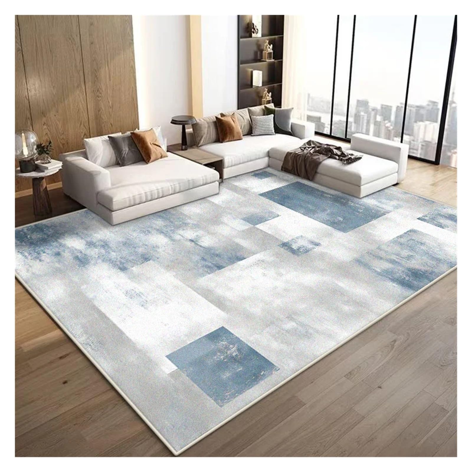 Tapis en flanelle anti-dérapant et sans poils pour un entretien facile au salon