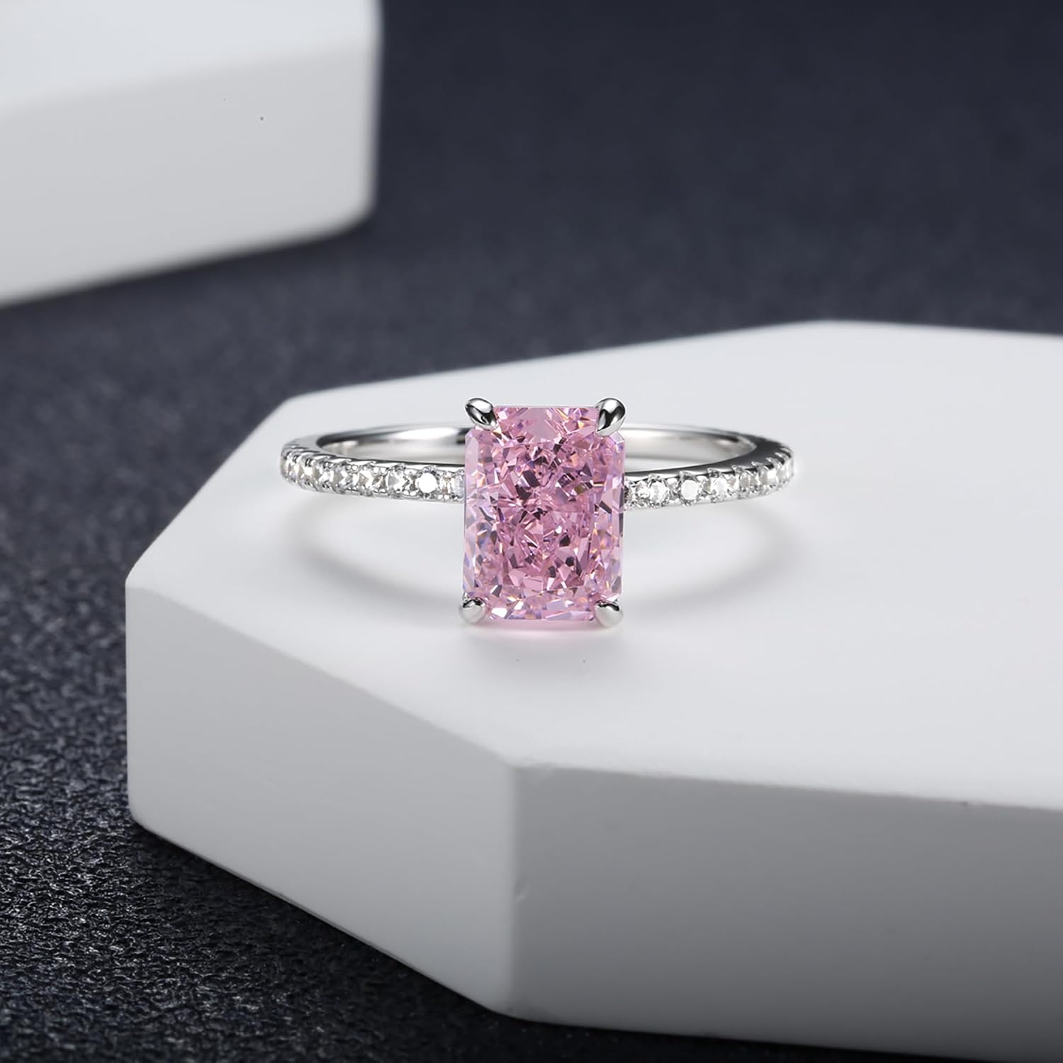 LOVECOM 2CT 925 Sterling Silver CZ Engagement Rings for Women