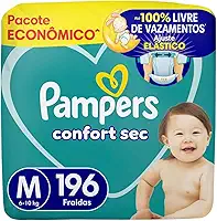 Fralda Pampers Confort Sec M 196 Unidades, Pampers