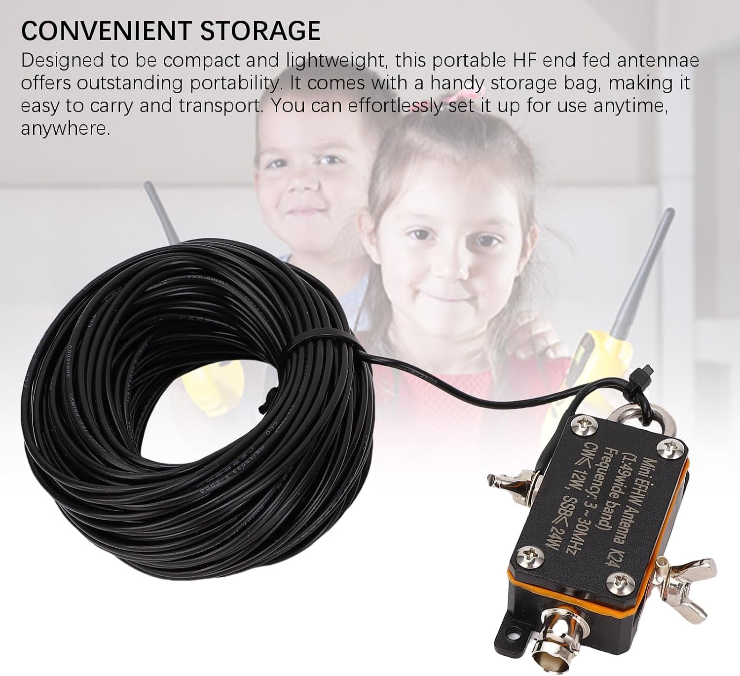 1:49 Balun HF Shortwave Antenna efhw Antenna Portable HF Shortwave Radio Antenna for Amateur Shortwave Communication, 3-30MHz 4 Band 10m 15m 20m 40m Long Wire for Outdoor Radio Communication
