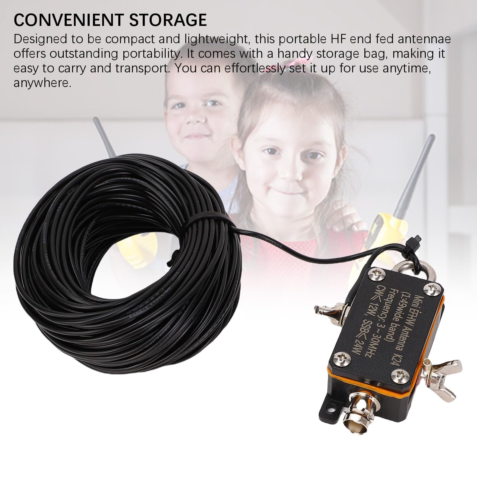 Przenośna Antena Krótkofalowa HF End Fed Antenna Pocket EFHW Antena 3 30MHz 40m 20m 15m 10M 10M Pasme do Amatorskiego Radia, 1:49 Balun Short End Radio Antenae z Workiem do