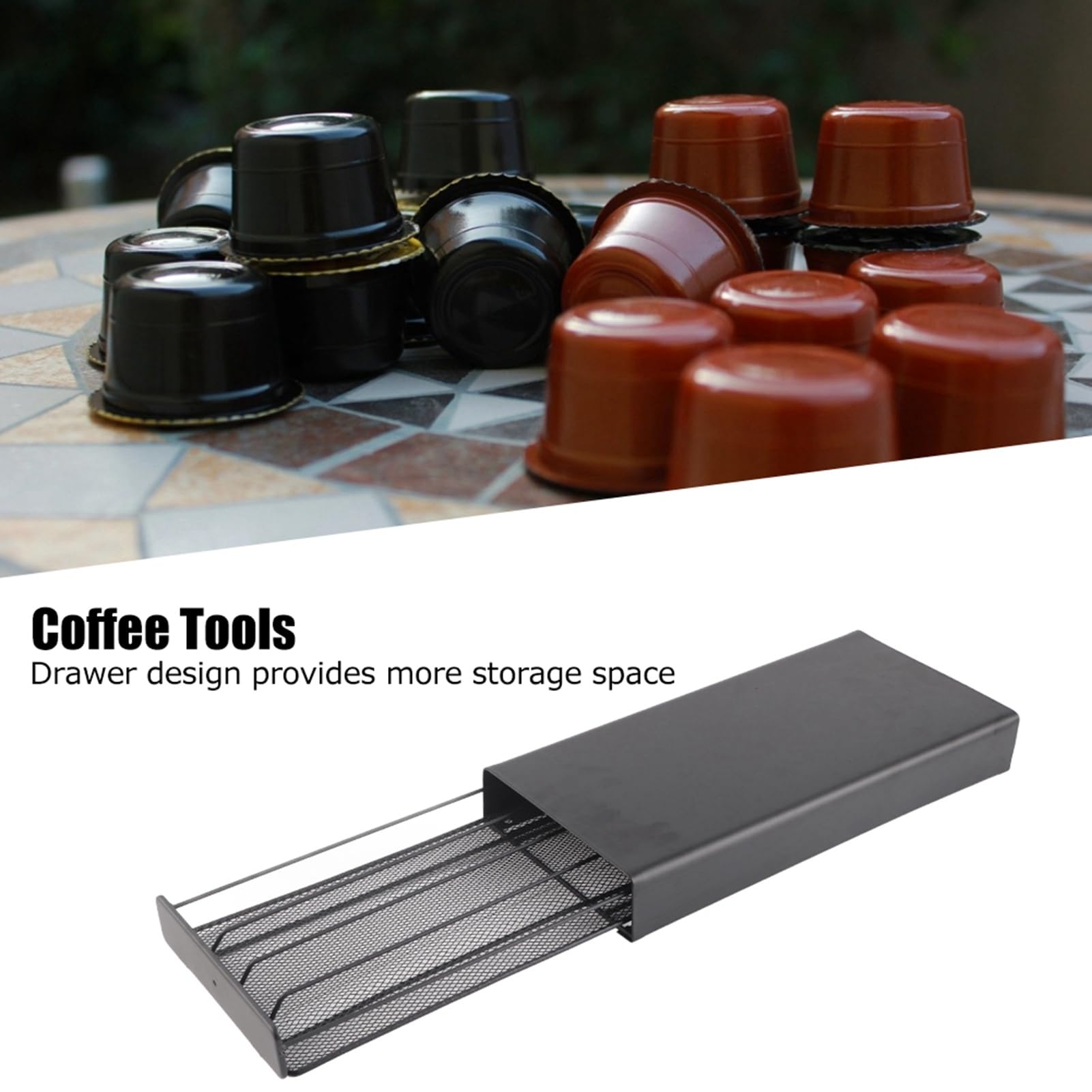 Dispensador de café, soporte para cápsulas de café, capacidad para 40 cápsulas, portacápsulas de café, 37,5 x 17,5 x 5,3 cm
