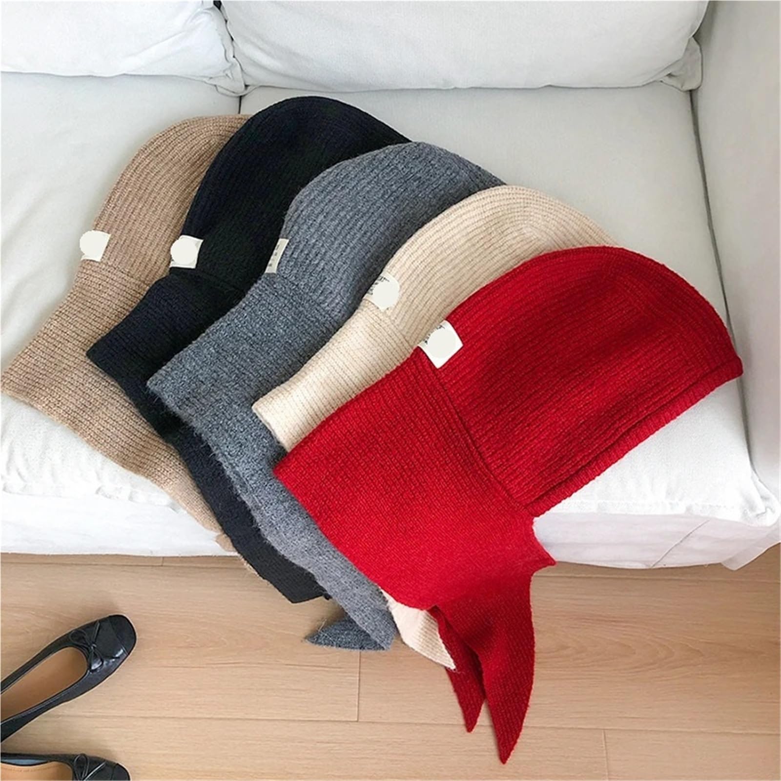Gorro Bufanda Mujer Gorro de Lana de Punto for Hombre y Mujer, Ideal for el Invierno. Unisex, con Capucha, Cuello Alto y Bufanda for Esquiar en climas fríos.