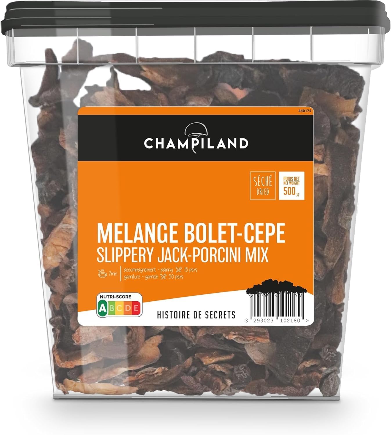 CHAMPILAND - Duo Bolet Cèpe Séchés - Champignons Sélectionnés - Triés à la Main dans le Sud-Ouest de la France - Saveur Exceptionnelle - Riche en Protéines et Source de Fibres - Pot de 500 g
