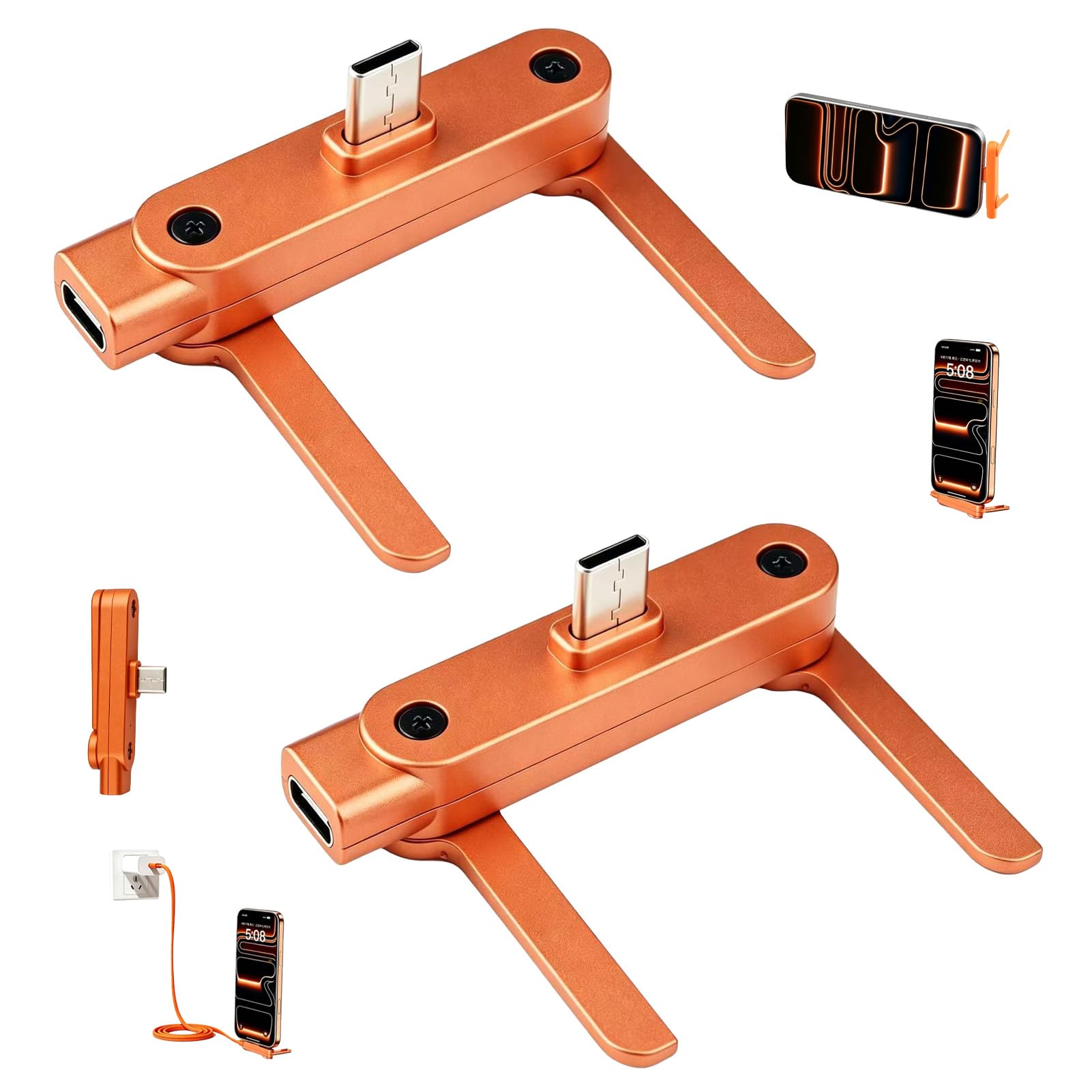 XAVURO 2 pezzi cavo di ricarica doppio tipo C 240 W con supporto laterale invisibile, cavo USB C a USB C intrecciato 1,5 m per ricarica rapida, caricatore per telefono cellulare e XAVURO 2 pezzi cavo di ricarica doppio tipo C 240 W con supporto laterale invisibile, cavo USB C a USB C intrecciato 1,5 m per ricarica rapida, caricatore per telefono cellulare e