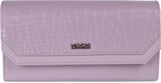 Mochi Women Purple Faux Leather Casual Clutch with Premium Metal Logo (95-134)