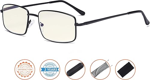 Miniatura 7 de CessBlu Lentes de computadora con filtro de luz azul, antideslumbramiento, bloqueo de rayos UV, lentes de lectura para hombres