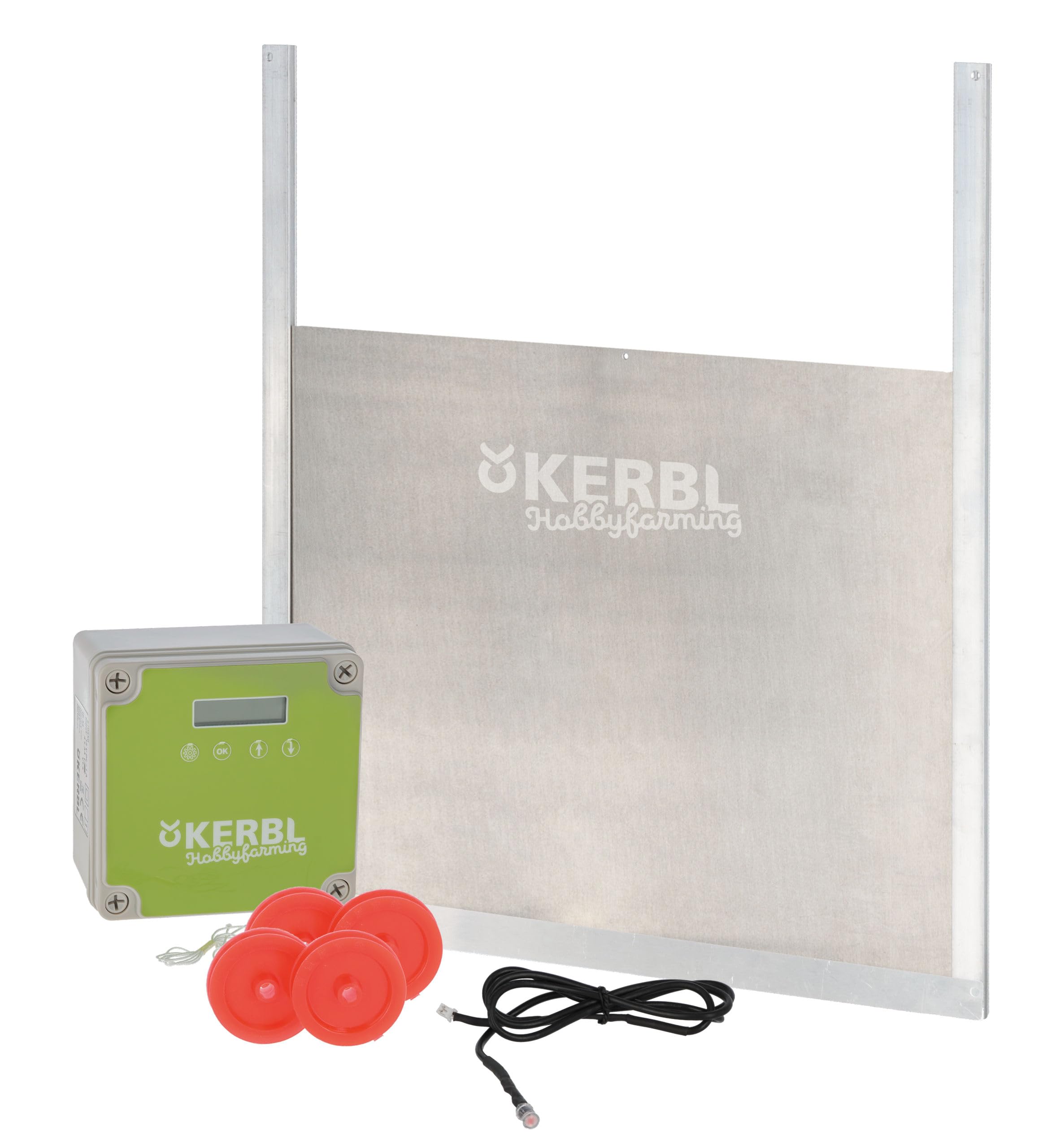 Kerbl Hobbyfarming Puerta Auto. gallinas c. Puer. corredera 220 x 330 mm, envase
