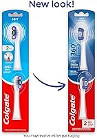 Vista 2 de Colgate Cabezales de repuesto para cepillos de dientes con batería de limpieza profunda 360, suaves, paquete de 2
