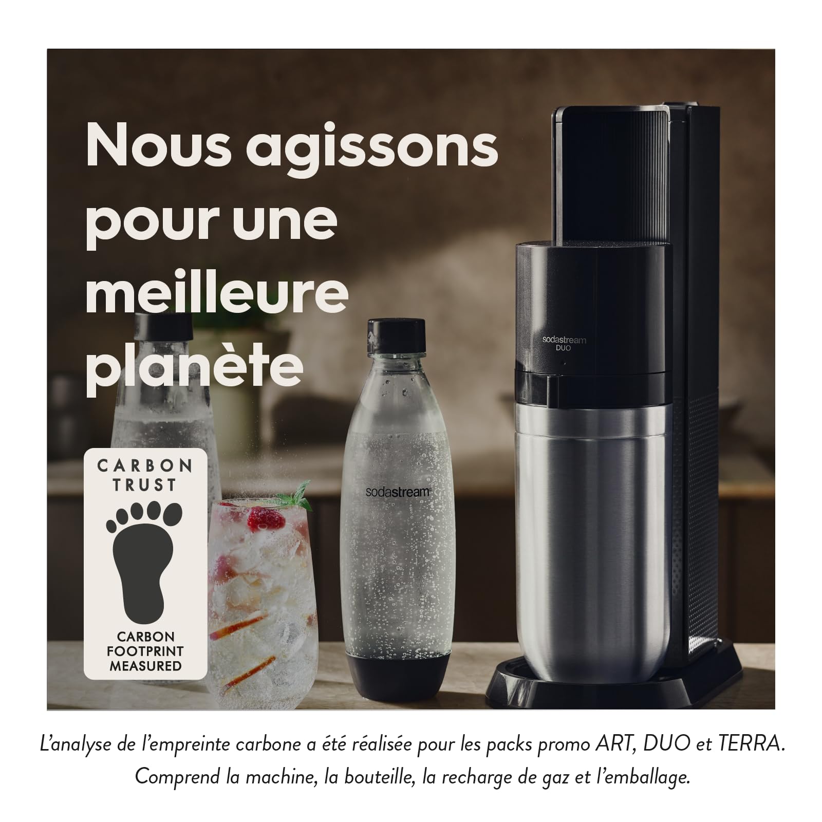 SodaStream DUO Machine à Eau Pétillante pour Carafe en Verre | Pack 2 Carafes en Verre 1L + 1 Bouteille 1L Compatibles Lave-Vaisselle + 1 Recharge de Gaz 60L à Clipser | Noire [Amazon Exclusive]